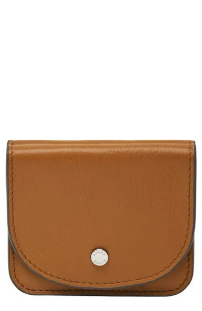 Aimee Pucker Up Leather Card Case In Brown