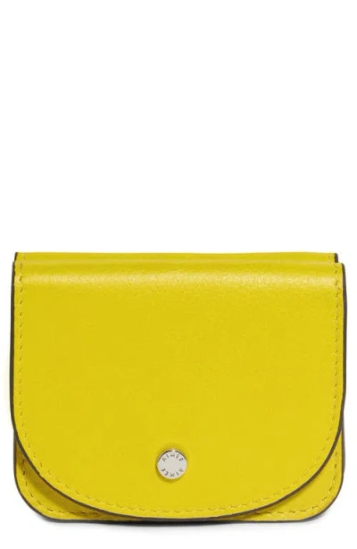 Aimee Pucker Up Leather Card Case In Yellow