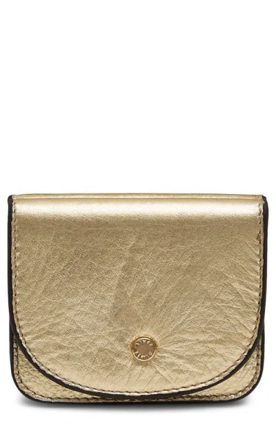Aimee Pucker Up Leather Wallet In Gold