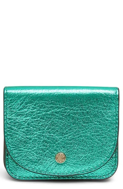 Aimee Pucker Up Leather Wallet In Green