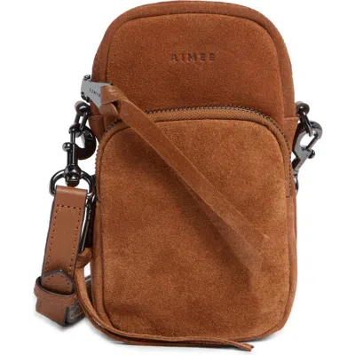 Aimee Ray Phone Crossbody Bag In Brown
