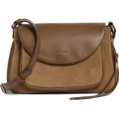 Aimee Ripley Leather Crossbody Bag In Coffee Suede