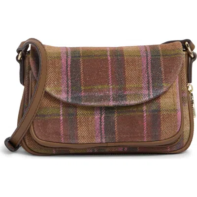 Aimee Ripley Leather Mini Crossbody In Plaid Leather