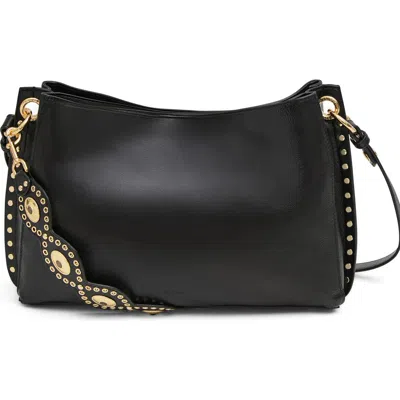Aimee Roma Suede Shoulder Bag In Black