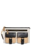 Aimee Saddle Up Leather Wristlet In Multi