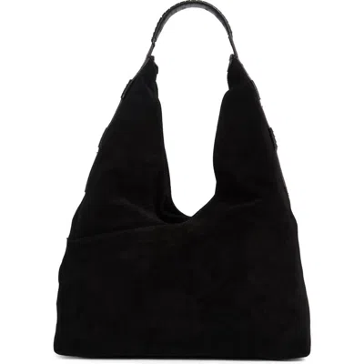Aimee Stardust Leather Hobo Bag In Black