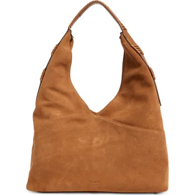 Aimee Stardust Leather Hobo Bag In Brown