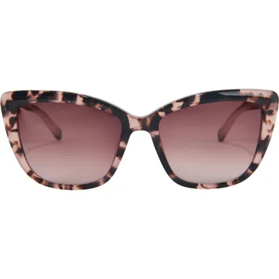 Aimee Stud Styler 56mm Gradient Cat Eye Sunglasses In Blush