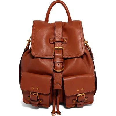 Aimee The Saddle Up Leather Backpack In Brown