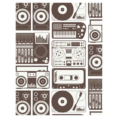 Pre-owned Aimee Wilder Analog Nights Designer Wallpaper Dark Brown, Chocolate