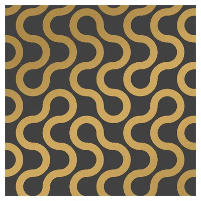 Pre-owned Aimee Wilder Baby Designer Wallpaper In Eclipse 'metallic Gold On Charcoal' In Brown