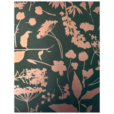 Pre-owned Aimee Wilder Bloom Metallic Type Ii Wallpaper In Kaija(sample) In Black