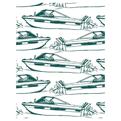 Pre-owned Aimee Wilder Boating Wallpaper Emerald On White, Hunter In Green