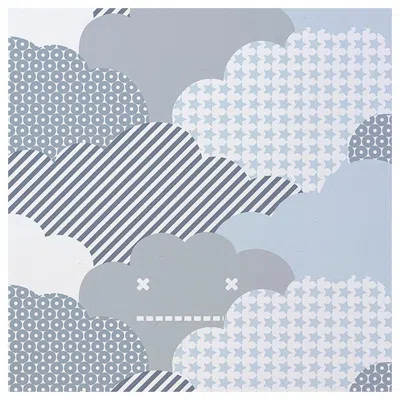 Pre-owned Aimee Wilder Clouds Designer Wallpaper In Storm 'cool Grays, Charcoal And White' In Black