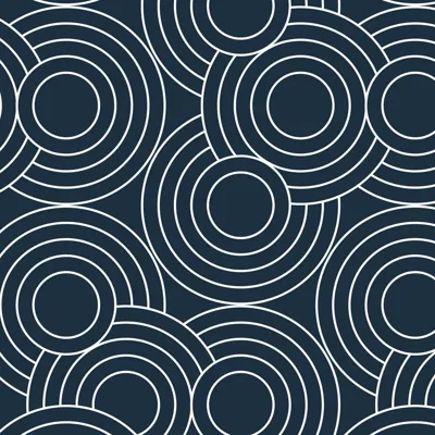 Pre-owned Aimee Wilder Crop Circles Designer Wallpaper In Midnight 'white And Deep Navy' In Black