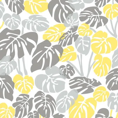 Pre-owned Aimee Wilder Deliciosa Designer Wallpaper In Lemonade 'greys, Yellow And White'
