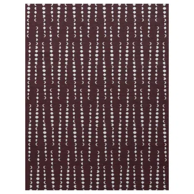 Pre-owned Aimee Wilder Earthlight Moon Woven Commercial Grade Fabric In Astra, Gray And Burgundy In Red