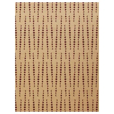 Pre-owned Aimee Wilder Earthlight Moon Woven Commercial Grade Fabric In Sol, Camel And Burgundy In Red