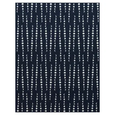 Pre-owned Aimee Wilder Earthlight Moon Woven Commercial Grade Fabric In Starr, White And Midnight Blue