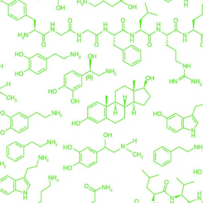 Pre-owned Aimee Wilder Love Molecules Designer Wallpaper In Radiate 'neon Green On Soft White'