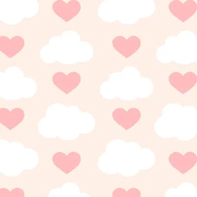 Pre-owned Aimee Wilder Loveclouds Designer Wallpaper In Amor 'pink, White And Blush'