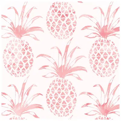 Pre-owned Aimee Wilder Pi�a Pintada Designer Wallpaper In Flamingo 'red, Pink And White'
