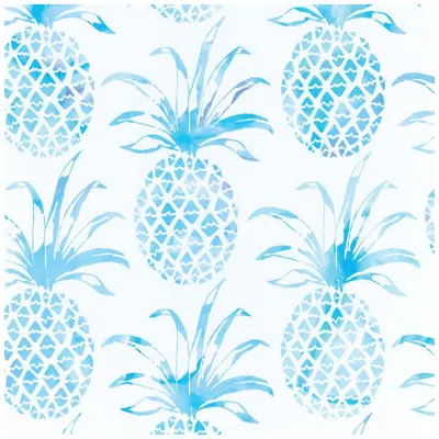Pre-owned Aimee Wilder Pi�a Pintada Designer Wallpaper In Mar 'aqua And White'