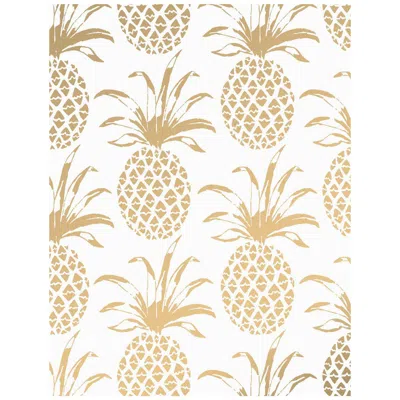 Pre-owned Aimee Wilder Pi�a Sola Designer Wallpaper In Sphinx 'metallic Gold On White' In Gray
