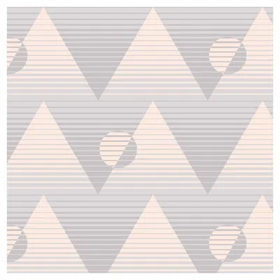 Pre-owned Aimee Wilder Pyramide Du Soleil Designer Wallpaper In Hana 'soft Grays And Peachy Pink'