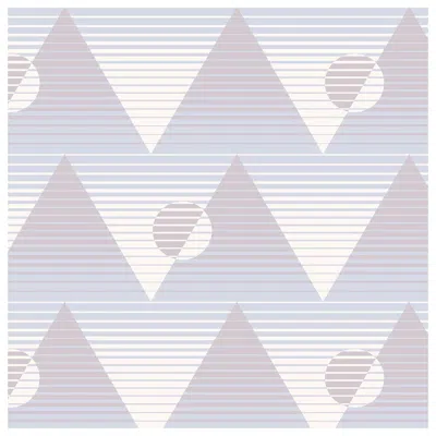 Pre-owned Aimee Wilder Pyramide Du Soleil Designer Wallpaper In Juno 'dusty Mauve, Blue And Blush'