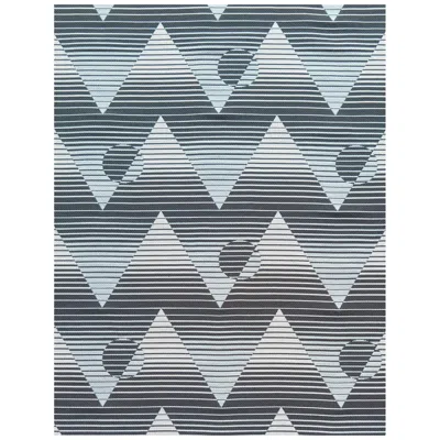 Pre-owned Aimee Wilder Pyramide Du Soleil Woven Commercial Grade Fabric In Halo, Black, White And Blue