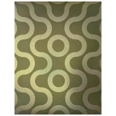 Pre-owned Aimee Wilder Reflection Metallic Type Ii Wallpaper In Chartreuse (sample) In Brown