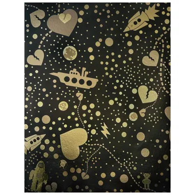 Pre-owned Aimee Wilder Robot Universe Metallic Type Ii Wallpaper In Cressida (sample) In Black