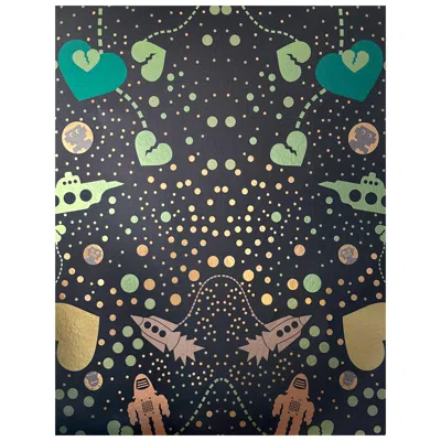 Pre-owned Aimee Wilder Robot Universe Metallic Type Ii Wallpaper In Elio (sample) In Black