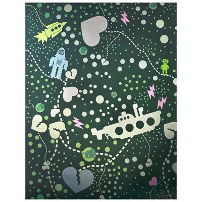 Pre-owned Aimee Wilder Robot Universe Metallic Type Ii Wallpaper In Vesper (sample) In Black