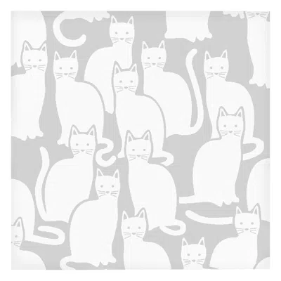 Pre-owned Aimee Wilder Shadowcat Designer Wallpaper In Heather 'grey And White'