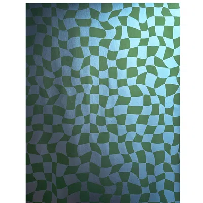 Pre-owned Aimee Wilder Warped Check Metallic Type Ii Wallpaper In Lawn (sample) In Gray