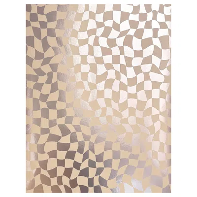 Pre-owned Aimee Wilder Warped Check Metallic Type Ii Wallpaper In Lustre (sample) In Beige