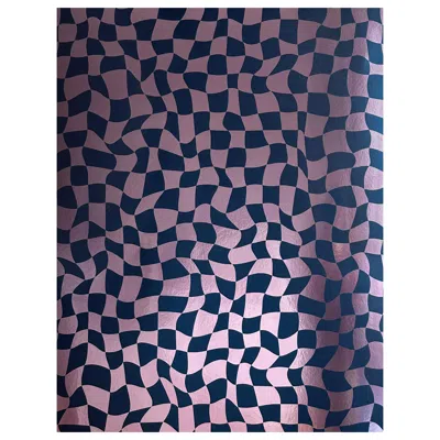 Pre-owned Aimee Wilder Warped Check Metallic Type Ii Wallpaper In Prismatic (sample) In Black