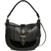 Aimee Willow Convertible Leather Shoulder Bag In Black