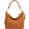 Aimee Zen Leather Hobo In Orange