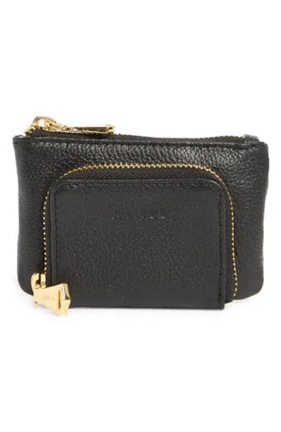 Aimee Zoe Earbud Leather Wallet In Black