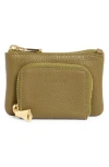 Aimee Zoe Earbud Leather Wallet In Green