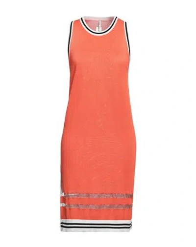 Aimo Richly Woman Mini Dress Orange Size M Cotton, Polyester