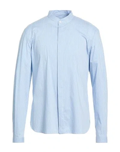 Aion Man Shirt Sky Blue Size 40 Cotton, Viscose, Polyamide, Elastane