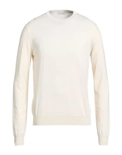 Aion Man Sweater Cream Size 44 Silk, Cotton In Multi