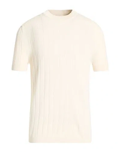 Aion Man Sweater Cream Size 44 Silk, Cotton In White