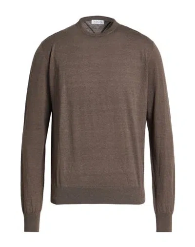 Aion Man Sweater Dark Brown Size 44 Silk, Cotton