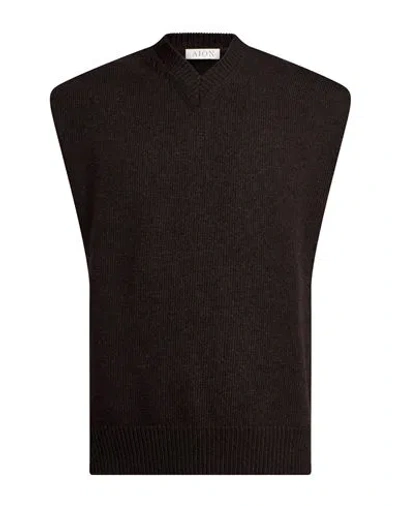 Aion Man Sweater Dark Brown Size 44 Virgin Wool, Cashmere