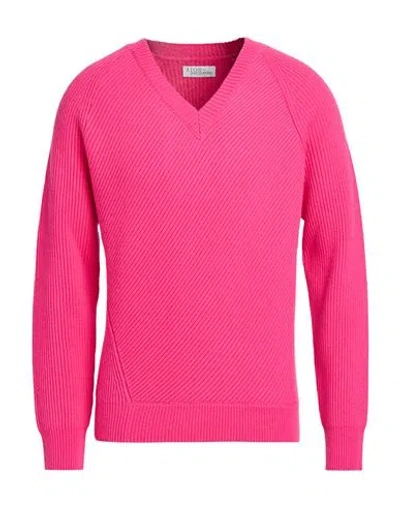 Aion Man Sweater Fuchsia Size L Cashmere In Pink